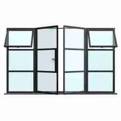 Crittall style aluminium doors