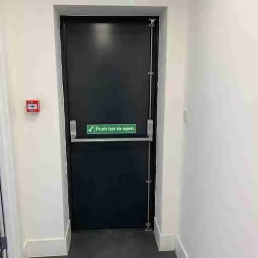 Aluminium Single Door with Fire Escape Panic Bar 1 – Made to Measure 1 — design ad37, supply only