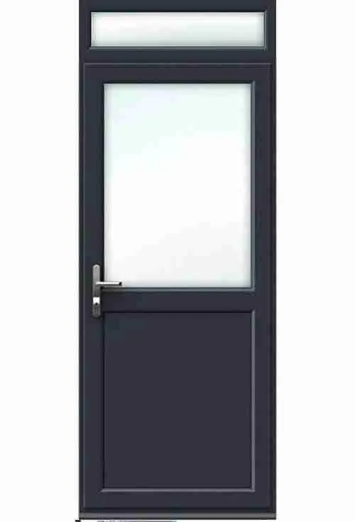 Aluminium Single Door with Half Panel with Top Light — design ad44, supply only