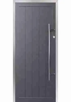 Aluminium Single Door – Tongue and Groove Panel — design ad45, supply only